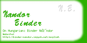 nandor binder business card